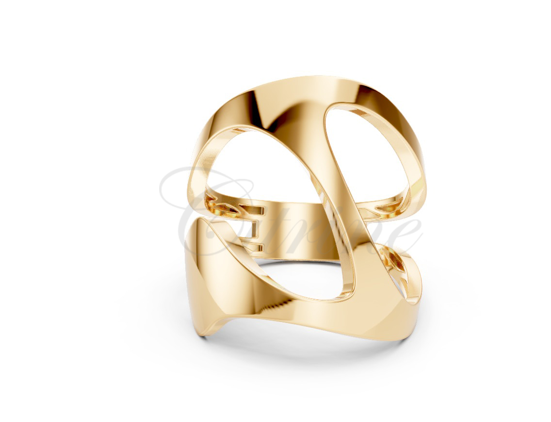 Sculptural gold ring with flowing artistic design – CGR-001
