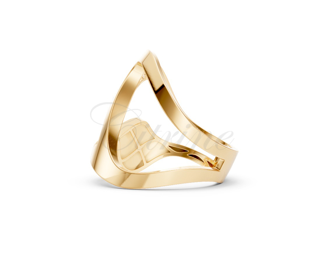 Sculptural Gold Ring 3D Printable Artistic Model – CGR-001 - Image 3