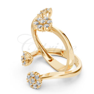 Elegant Multi-Cluster Gold Diamond Ring